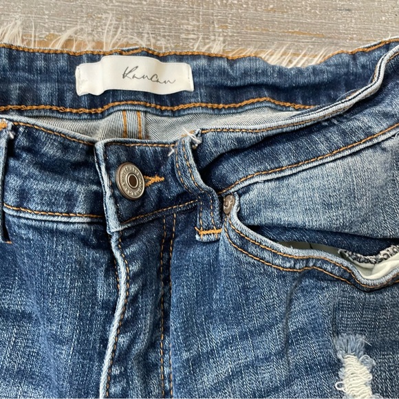 KanCan Cora Mid Rise Super Skinny Jeans Dark Wash Distressed Women’s Size 9/28 - Picture 9 of 13